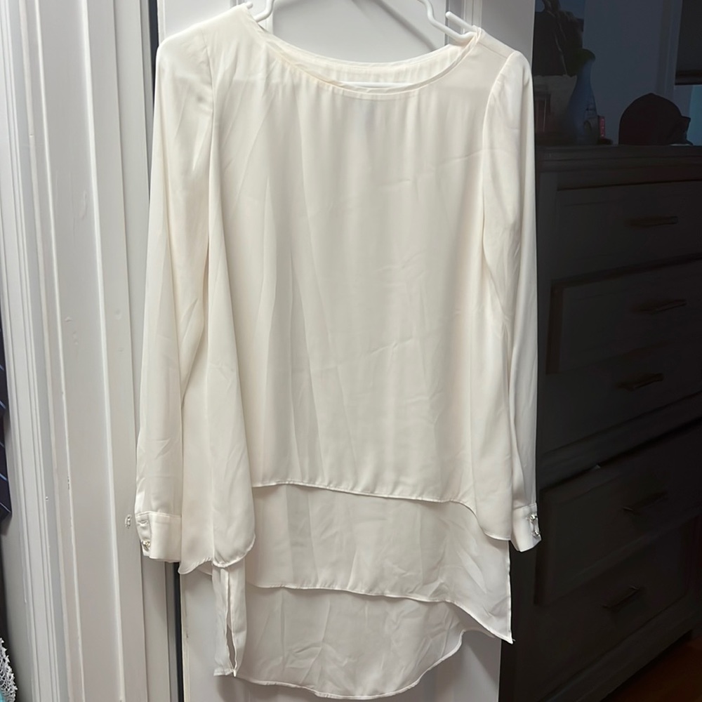WHBM Ivory tunic blouse